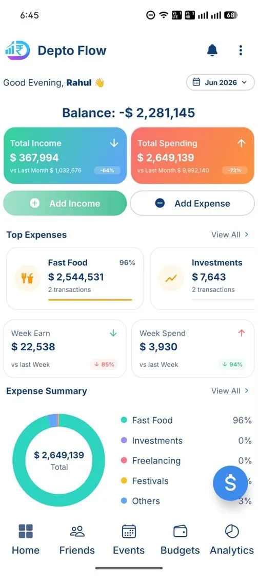 DeptoFlow App Interface